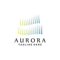 Aurora licht Golf logo sjabloon vector