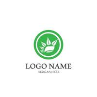 logo's van groene boom blad ecologie vector