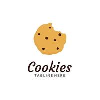 tekenfilm chocola koekjes logo sjabloon. vector illustratie.