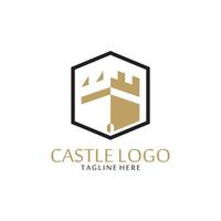 vector kasteel logo icoon sjabloon