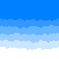 horizontaal naadloos wolken. horizon herhaling textuur. blauw lucht achtergrond. papier wolken lagen. vector illustratie