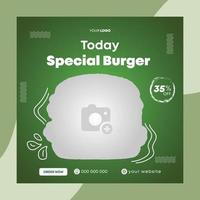 hamburger voedsel sociaal media post ontwerp en restaurant voedsel sociaal media Promotie sjabloon vector