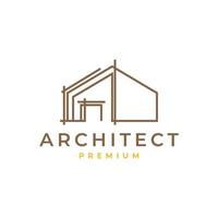 huis architect structuur bouw minimalistische modern toekomst gemakkelijk lijn logo ontwerp vector