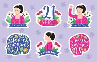 kartini dag stickerset vector