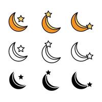 maan en sterren icoon geweldig gemakkelijk ontwerp, Aan wit achtergrond. vector illustratie