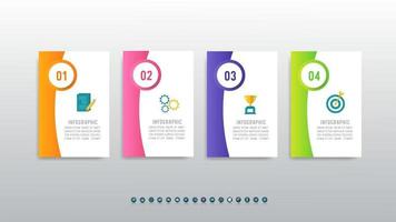 moderne infographic sjabloon met workflow in 4 stappen vector