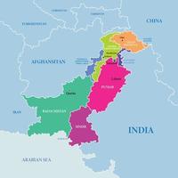 Pakistan gedetailleerd land kaart sjabloon vector