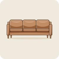 leer sofa interieur ontwerp, vector en illustratie.