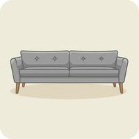 modern sofa grijs kleur interieur ontwerp, vector en illustratie.