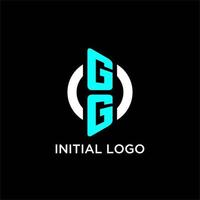 gg cirkel monogram logo vector