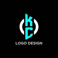 kc cirkel monogram logo vector