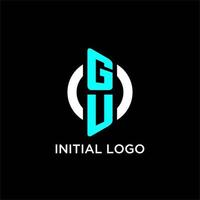 gu cirkel monogram logo vector