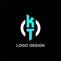 kt cirkel monogram logo vector