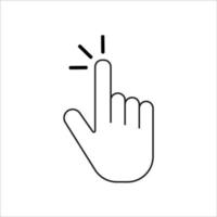 Duwen knop. hand- icoon Aan wit achtergrond. cursor van computer muis. vector illustratie