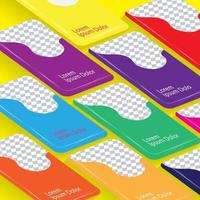 kleurrijke en aantrekkelijke eenvoudige smartphone-sjabloon voor ui-ontwerp mock-up vector