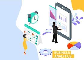 bedrijf analytics concept. bedrijf financiën en industrie. isometrische projectie. vector illustratie. eps 10