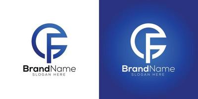 modern modieus brief g f logo ontwerp sjabloon vector