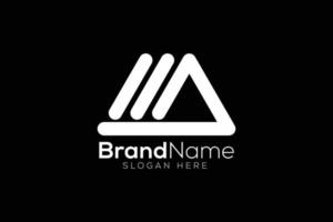 trandy brief m een dakbedekking logo ontwerp sjabloon vector