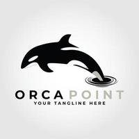 orka punt vector logo. walvis orka springen logo vector symbool icoon ontwerp illustratie