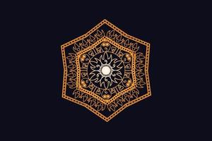 luxe gouden Koninklijk mandala ontwerp vector voor achtergrond. gouden mandala ontwerp. Islamitisch achtergrond ontwerp