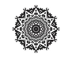 zwart en wit vector mandala met een patroon van de elementen van de cirkel zwart en wit vector