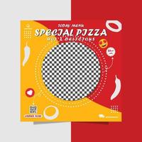 speciaal pizza folder sociaal media voedsel post vector