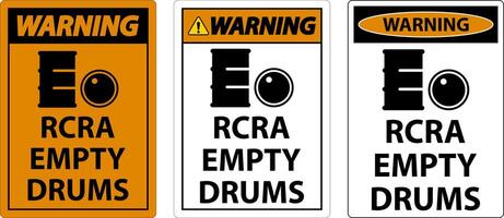 waarschuwing teken rkra leeg drums Aan wit achtergrond vector
