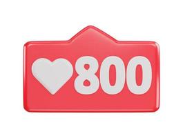 800 sociaal media liefde Reageer icoon 3d renderen vector illustratie