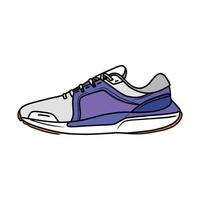 sportschoenen ontwerp met kant hoek. sport schoenen . voorlopige versie. vlak ontwerp. vector illustratie. sportschoenen in een vlak stijl. kant visie sportschoenen. mode sportschoenen.