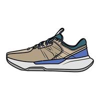 sportschoenen ontwerp met kant hoek. sport schoenen . voorlopige versie. vlak ontwerp. vector illustratie. sportschoenen in een vlak stijl. kant visie sportschoenen. mode sportschoenen.