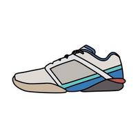 sportschoenen ontwerp met kant hoek. sport schoenen . voorlopige versie. vlak ontwerp. vector illustratie. sportschoenen in een vlak stijl. kant visie sportschoenen. mode sportschoenen.