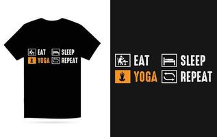 eten yoga slaap herhaling - yoga t overhemd ontwerp vector sjabloon