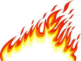 brand borders Aan wit. tekenfilm vlam banier grens element, oranje brandwond gebonden vector
