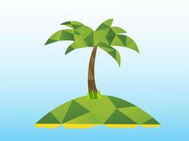 laag poly palm boom eiland zee strand boom vector. vector