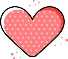 roze hart met gestippelde geïsoleerd op een witte achtergrond vector