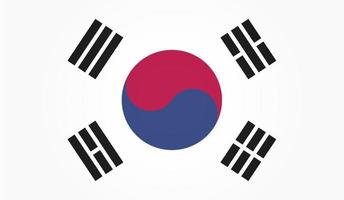 vlag van zuiden Korea. wit achtergrond. vector illustratie. eps 10