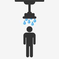 mensen onder de douche. wit achtergrond. vector illustratie