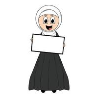 schattig meisje hijab tekenfilm illustratie vector