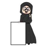 schattig meisje hijab tekenfilm illustratie vector