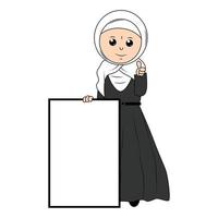 schattig meisje hijab tekenfilm illustratie vector