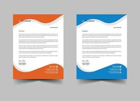 bedrijf briefhoofd modern ontwerp in blauw en oranje kleur vector