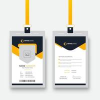 modern en creatief zakelijke bedrijf werknemer ID kaart kaart sjabloon met geel abstract vorm vector