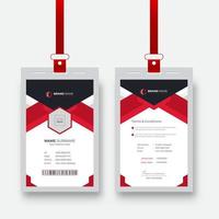 abstract modern en kleurrijk bedrijf werknemer ID kaart kaart sjabloon. rood stijl kantoor personeel identiteit kaart sjabloon ontwerp vector