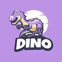dinosaurus staand Aan rots tekenfilm logo ontwerp vector geschikt voor kinderen logo's, speelgoed- op te slaan, peuterspeelzaal en club