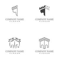 kasteel logo sjabloon vector symbool pictogram ontwerp