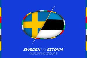 Zweden vs Estland icoon voor Europese Amerikaans voetbal toernooi kwalificatie, groep f. vector