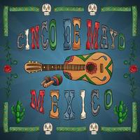 illustratieontwerp van het Mexicaanse thema van cinco de mayo-viering vector