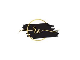 luxe ro brief logo, eerste ro handtekening borstel brief logo icoon vector