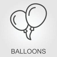 ballon icoon sjabloon kleur bewerkbaar. ballon symbool vector teken geïsoleerd Aan wit achtergrond.