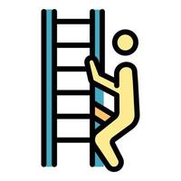 evacuatie ladder icoon vector vlak